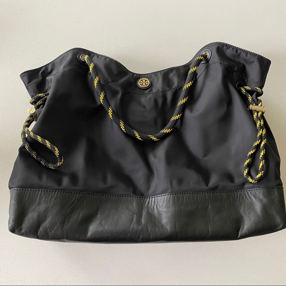 Tory Burch Navy Cinch Nylon Tote